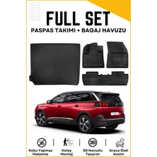 Ko Kaliteoto Peugeot 5008 2017 Model Birebir Uyumlu Bagaj Havuzu+Paspas Setii