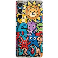 PrintiFy Samsung Galaxy S24 Fe ile Uyumlu Grafiti Star Team Tasarımlı Şeffaf Silikon Kılıf