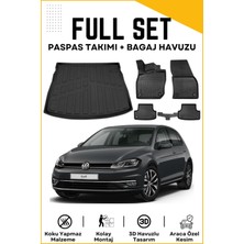 Ko Kaliteoto Volkswagen Golf 7 2015 Model Üst Birebir Uyumlu Bagaj Havuzu+Paspas Setii