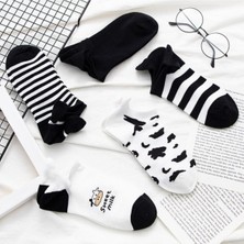 Bgk 5'li Inek Desenli Kısa Kadın Çorap