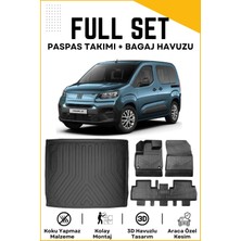 Ko Kaliteoto Fiat Doblo Seperatörlü 2024 Model Birebir Uyumlu Bagaj Havuzu+Paspas Setii
