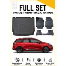 Ko Kaliteoto Renault Clio 4 2017-2018-2019 Model Sporttourer Alt Birebir Uyumlu Bagaj Havuzu+Paspas Setii