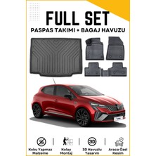 Ko Kaliteoto Renault Clio 5 2021 Model Birebir Uyumlu Bagaj Havuzu+Paspas Setii