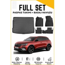 Ko Kaliteoto Renault Austral 2024-2025 Full Hybrıd Model Birebir Uyumlu Bagaj Havuzu+Paspas Setii