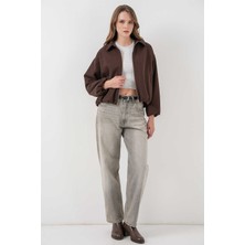 Rodi Kadın Büzgülü Oversize Kaşe Ceket 0728