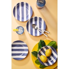 Kütahya Porselen Ocean Line 4 Parça 20 cm Pasta Tabağı Mavi