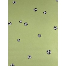 Teodora Yeşil Arka Plan Futbol Topu Desen Ucuz Duvar Kağıdı 217605