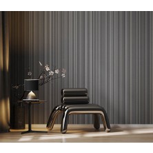 Teodora Siyah Gümüş Parlak Simli Ucuz Duvar Kağıdı 53267