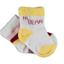 Bibaby Organik Çorap Soket 2li Hi Rainbow Hi Bear Somon