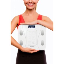 Dijital Tartı, Kilo ve Kas Ölçer, Endeks Takip, Pil Hediyeli, Beyaz