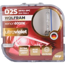 D2S Xenon Ampul 6000K Ultraviolet Mavi Cam 12V 35W - Wolfram 28752DPC