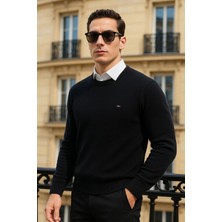 Comstar Erkek Kışlık Günlük Bisiklet Yaka Siyah Kazak