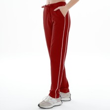 Asn Concept Kadın Bordo Renk Çift Biyeli Eşofman Altı (Büyük Beden Seçeneğiyle)