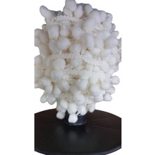 Sad Sıralı Ponpon 1 Metre Krem