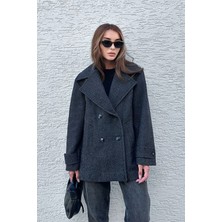 Modamesta Özel Üretim Premium Serisi Monaco Antrasit Kısa Kaban