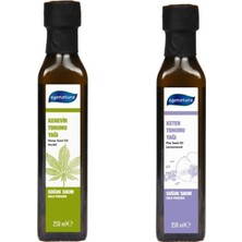 Egenatura K. Tohumu Yağı 250 ml + Keten Tohumu Yağı 250 ml 2X250 ml Cam Şişe Soğuk Sıkım