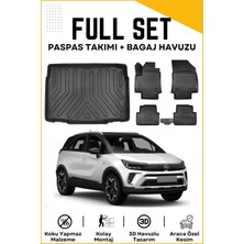 Ko Kaliteoto Opel Crossland 2023 Model Üst Birebir Uyumlu Bagaj Havuzu+Paspas Seti Proxyy