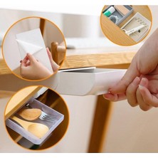 Doori Gizli Çekmece Masa Altı Yapışkanlı Makyaj Kutusu Para Saklama Kalem ,fırça Kutusu Takı Organizeri