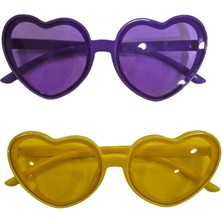 KİKA Renkli Parti Gözlükleri Kalpli