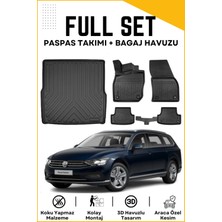 Ko Kaliteoto Volkswagen Passat B8 Variant 2019-2020-2021-2022 Model Birebir Uyumlu Bagaj Havuzu+Paspas Setii
