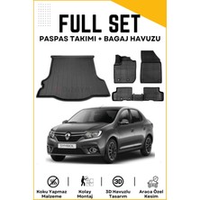 Ko Kaliteoto Renault Symbol 2015-2016-2017-2018-2019-2020 Model Birebir Uyumlu Bagaj Havuzu+Paspas Setii