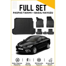 Ko Kaliteoto Renault Fluence 2011 Model Birebir Uyumlu Bagaj Havuzu+Paspas Setii