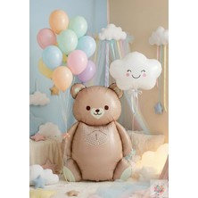 Joyane Ayıcık Folyo Balon 90 cm + Bulut Balon 40 cm + 10’lu Makaron Balon Parti Süsleme Seti