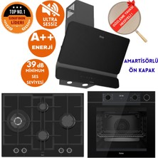 Ferre Fryart&silentart-Steamart Yenion Sessiz Siyah Ankastre Set (D080-SA +QEP64CS + ED075-WFA Wok)