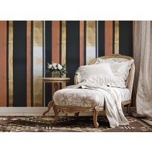 Teodora Turuncu Gold Çizgili Duvar Kağıdı 53482