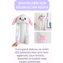 Selvira Hareketli Kulaklı ve Işıklı Tavşan Şapka | Komik Peluş Hayvan Şapka | Çocuklar Için Eğlenceli Hediye
