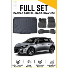 Ko Kaliteoto Peugeot 208 Elektrikli 2025 Model Birebir Uyumlu Bagaj Havuzu+Paspas Seti Proxy