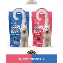 Reflex Happy Hour Healty Bones - Sağlıklı Kemikler & Calmness - Sakinleşmeyi Destekleyici Kedi Ödül Maması Seti 2x60 gr