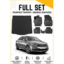 Ko Kaliteoto Citroen C-Elysee 2016 Model Birebir Uyumlu Bagaj Havuzu+Paspas Seti Proxyy