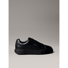 Calvin Klein Siyah Avenue Smooth Logo Detaylı Erkek Sneaker Düz Tabanlı Şık Tasarım