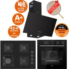 Ferre Fryart&silentart-Steamart Rema Sessiz Siyah Ankastre Set (D086-SA + XE64CS +SC405-WFA Wok )