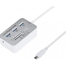 Brs Type-C Kart Okuyucu Ms/sd/m2/tf 7in1 Kart Okuyucu 5/10 Gbps +Usb Çoklayıcı Hub