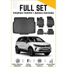 Ko Kaliteoto Opel Crossland 2018 Model Alt Birebir Uyumlu Bagaj Havuzu+Paspas Seti Proxyy