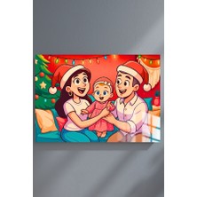 Kişiye Özel Yılbaşı Konsepti Tasarım Çerçeveli Metal Poster Tablo