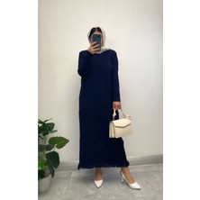 Nisum Moda Eteği Püsküllü Uzun Triko Elbise