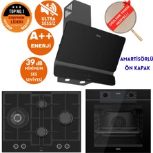 Ferre Fryart & Silentart Merio Ultra Sessiz Siyah Ankastre Set (D080-SA + QEP63CS + ED075-WFA  Wok)
