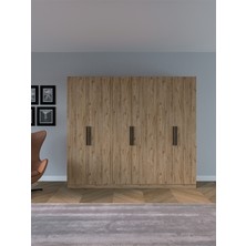 Aymobsan Niro 6 Kapaklı Gardrop, Askılı ve Raflı, 240 cm - Atlantik Çam