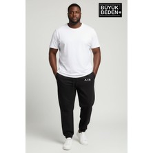 Superlife Erkek Büyük Beden Paça Lastikli Rahat Kalıp Ar Baskılı Ince Eşofman Altı SPR26BEA951-1