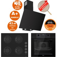 Ferre Fryart&silentart Felio Ultra Yeni Seri Sessiz Siyah Ankastre Set (D077-SA +QEP63CS+ CS205-FA)