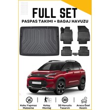 Ko Kaliteoto Citroen C3 Aircross 2016-2017-2018-2019-2020 Model Üst Birebir Uyumlu Bagaj Havuzu+Paspas Seti Proxy