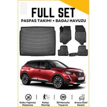 Ko Kaliteoto Peugeot 2008 2023 Model Üst Birebir Uyumlu Bagaj Havuzu+Paspas Seti Proxy