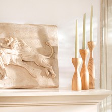 El Yapımı Ahşap Şamdan Rustik Dekoratif Mumluk Modeli