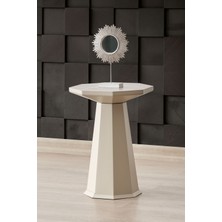 Altınaks Mobilya Elegance Sehpa,tekli Sehpa,yan Sehpa,zigon Sehpa -Bej & Soho ( Bej Renk ) Desenli Renk Tabla