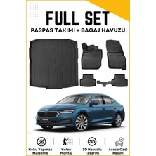 Ko Kaliteoto Skoda Octavia 2023 Model Birebir Uyumlu Bagaj Havuzu+Paspas Seti Proxy