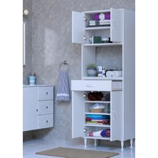 Eliusta Lora Beyaz Dolap 60 cm Genişliği ve 173 cm Yüksekliği Ile Dikey Depolama Ünitesi 60X173X32,5 cm