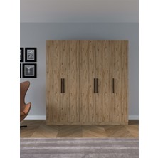 Aymobsan Niro 5 Kapaklı Gardrop, Askılı ve Raflı, 200 cm - Atlantik Çam